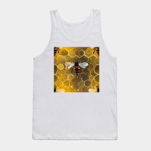 Honeycomb and Bee Pattern 10 Tank Top